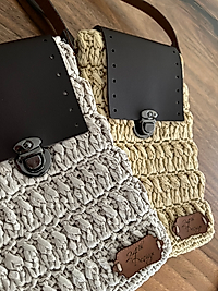 El Yapımı Hasır Telefon Çantası Taş