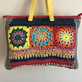 Rafia El Yapımı Tasarım Çicek Desenli Çanta