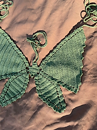 Kelebek Crop El Yapımı Mısır Pamuğu Çağla Yeşili