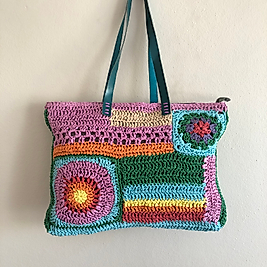 Rafia El Yapımı Tasarım Desenli Çanta