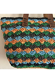 El Yapımı Hasır Deniz Kabuğu Renkli Omuz Çantası